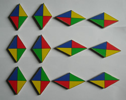 12 rombos ~ 4 colores