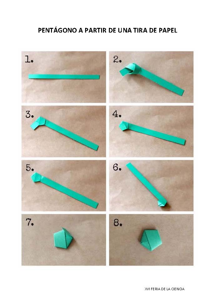 Pent&aacute;gono en una tira de papel
