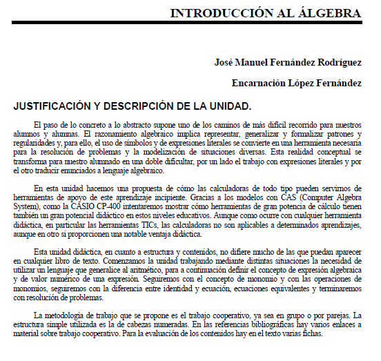 Introducci&oacute;n al &aacute;lgebra